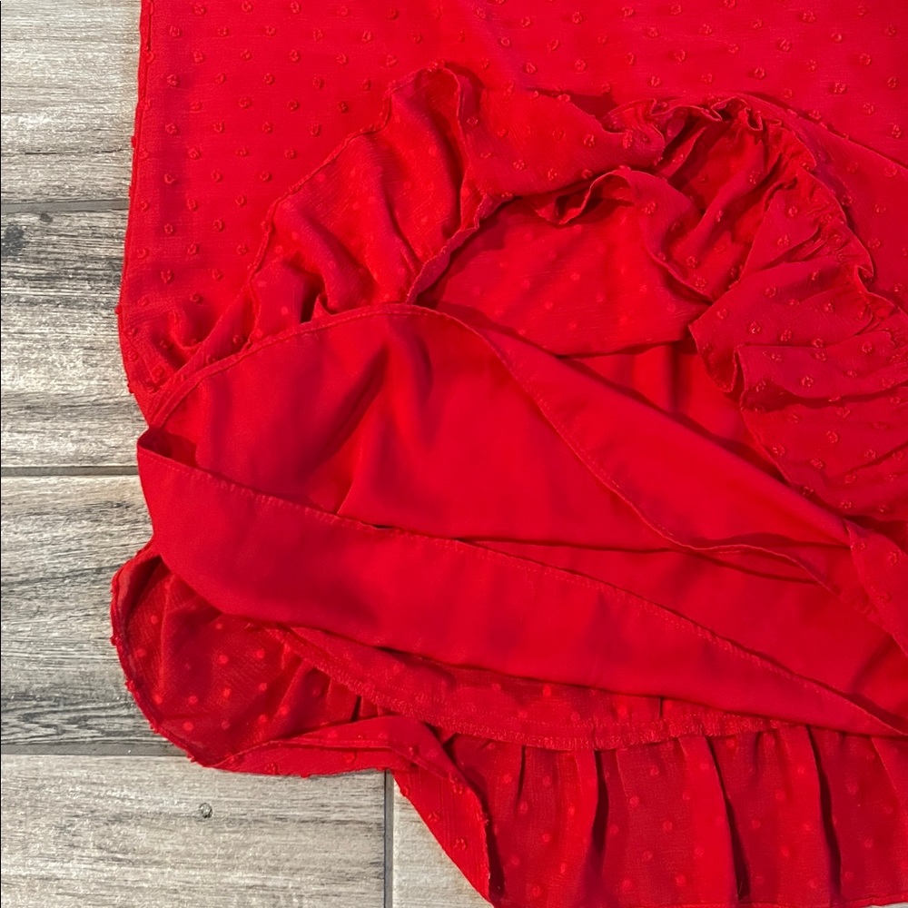 CeCe Vibrant Red Ruffle Dress - Picture 6 of 9